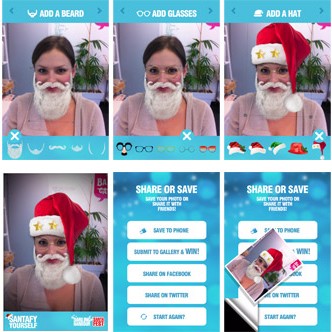 Santafy Yourself mobile app screens